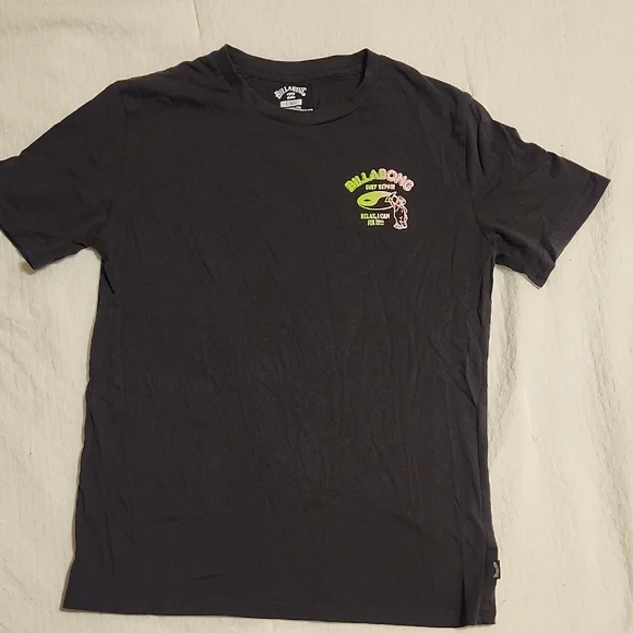 Billabong Kids Charcoal Tee with Neon Accents - Picture 1 of 3